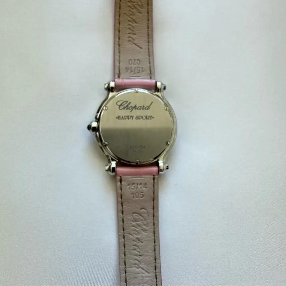 CHOPARD Wristwatch Happy Sports 8509 Quartz Dial 5P Pink Sapphire Authe…